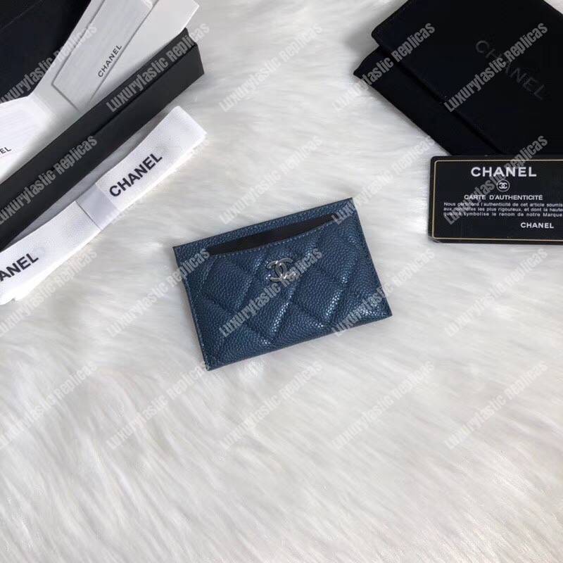 Ch*el classic card holder blue
