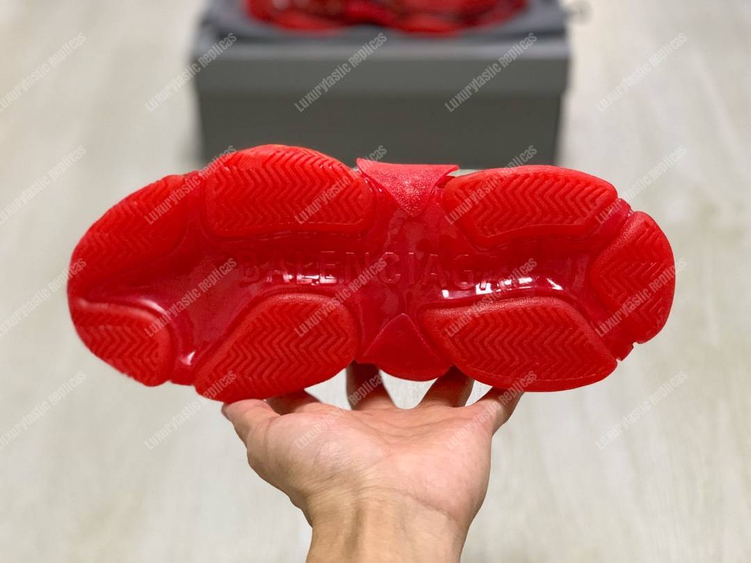 Ba*len*cia*ga triple s clear sole red