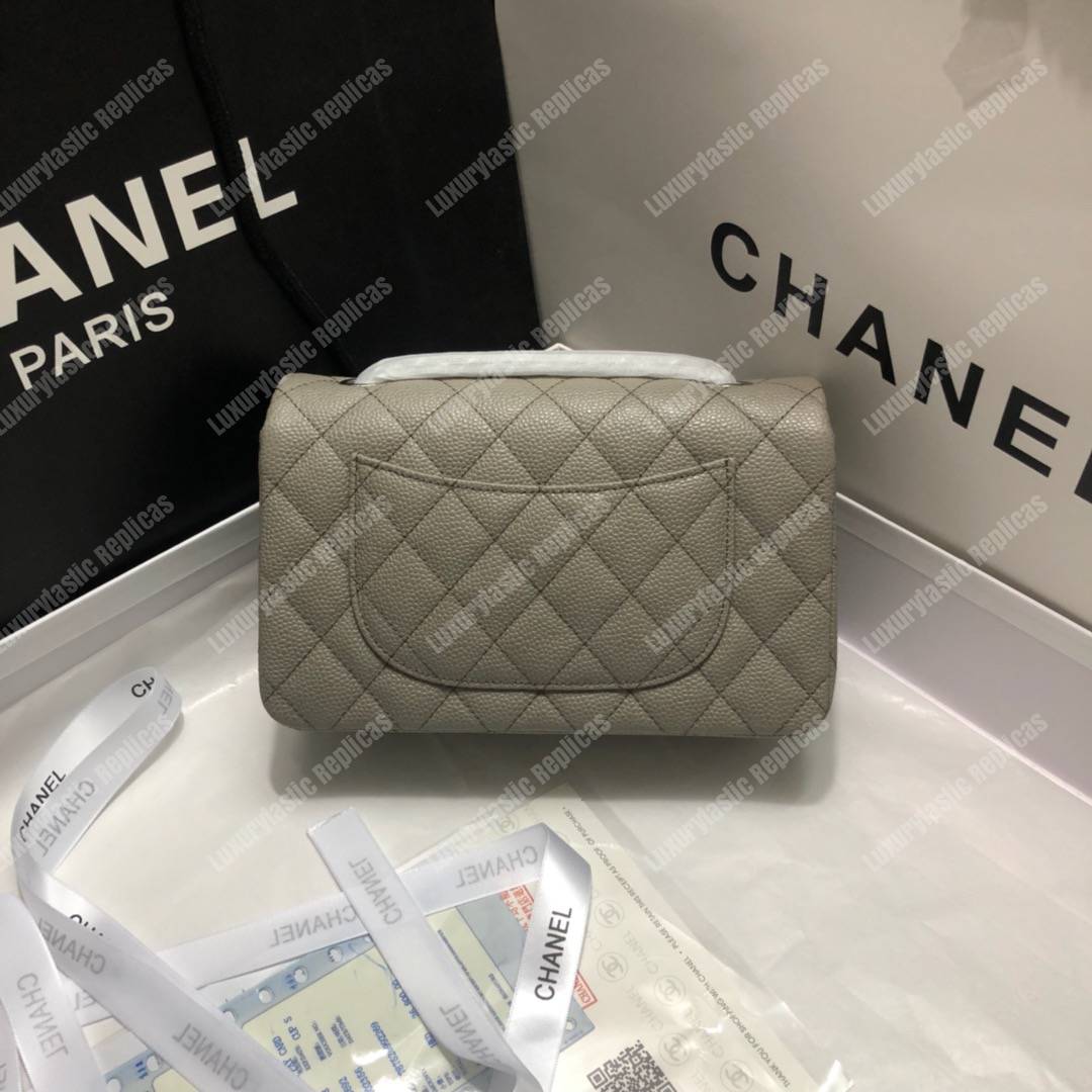 Ch*el mini flap bag grey