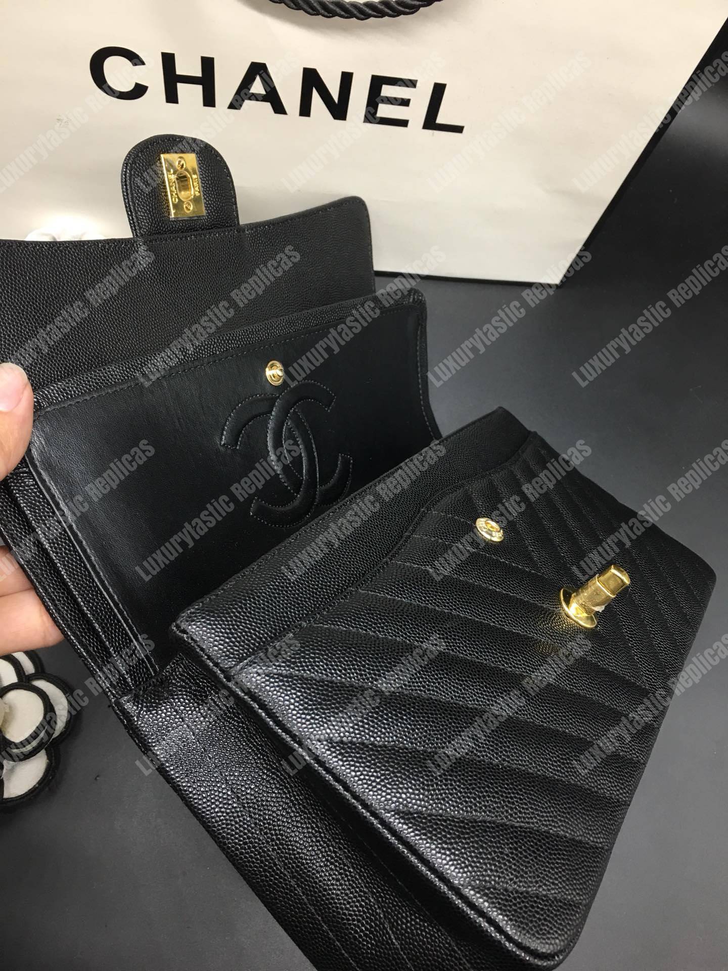 Ch*el classic medium handbag black