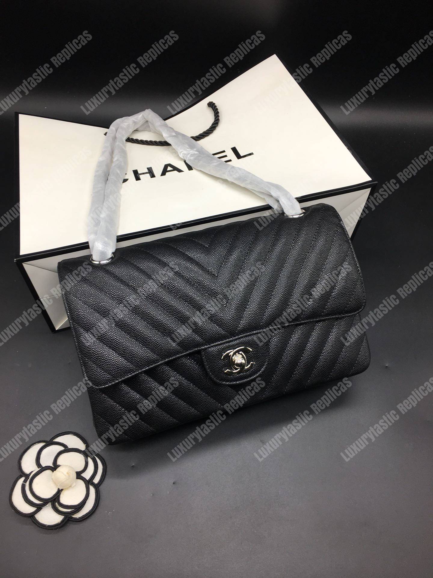 Ch*el classic medium handbag black