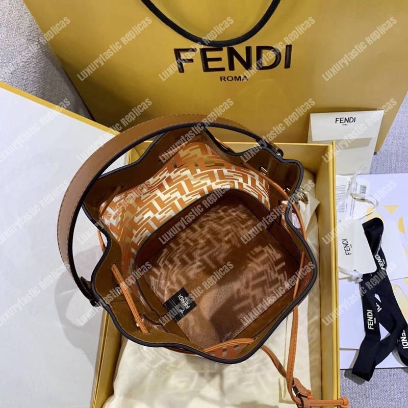 F**di mon tresor bag in polyurethane brown