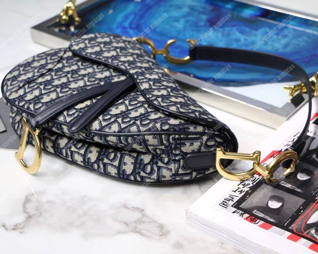 D*or blue oblique saddle bag