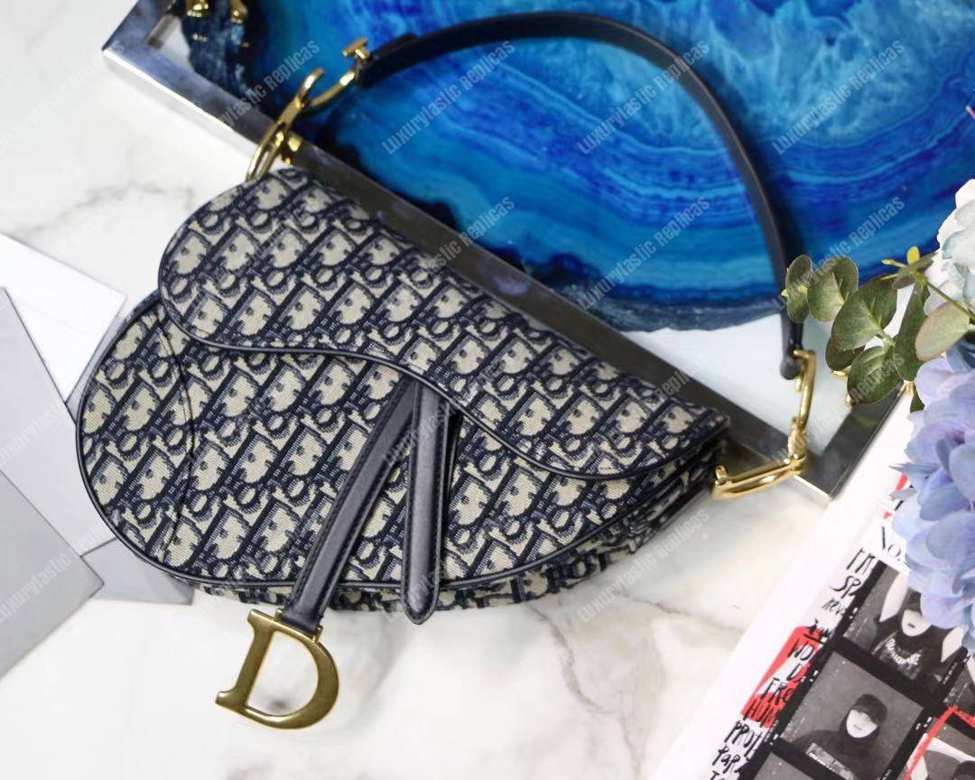 D*or blue oblique saddle bag
