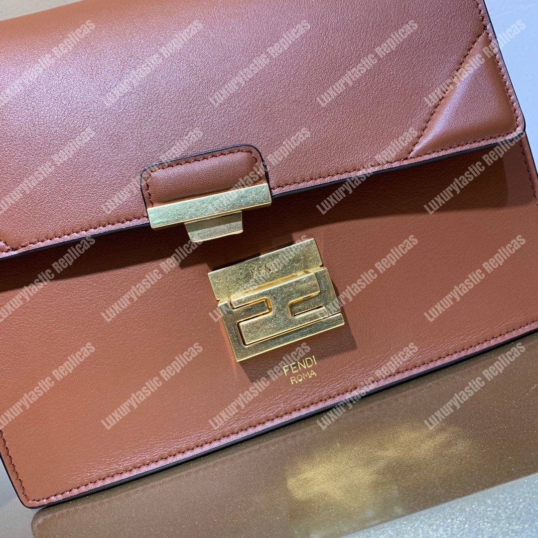 F**di kan u leather bag brown