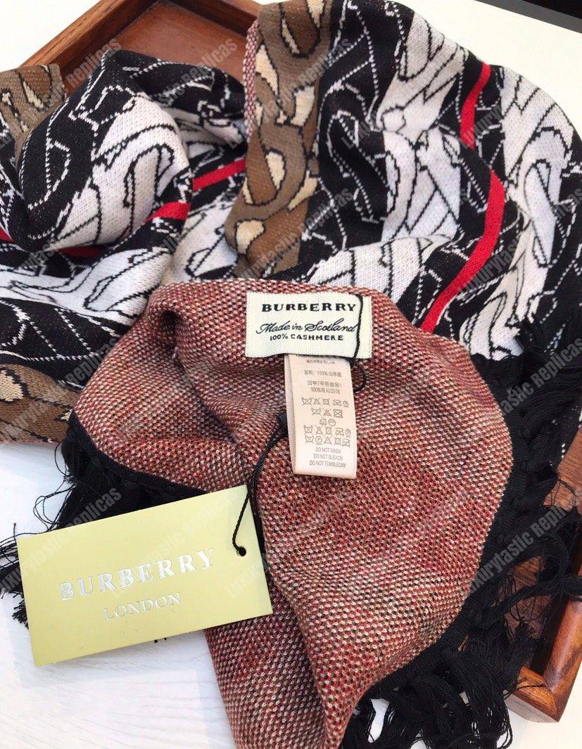 B**rry monogram stripe cashmere scarf