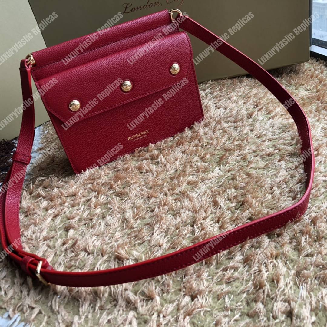B**rry mini leather title bag with pocket detail red