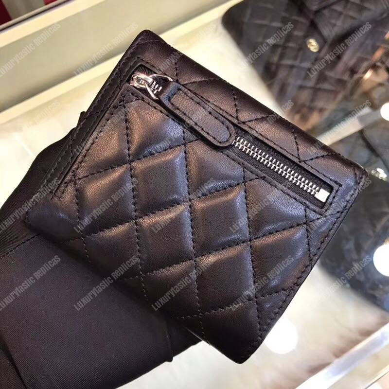 Ch*el classic small flap wallet black