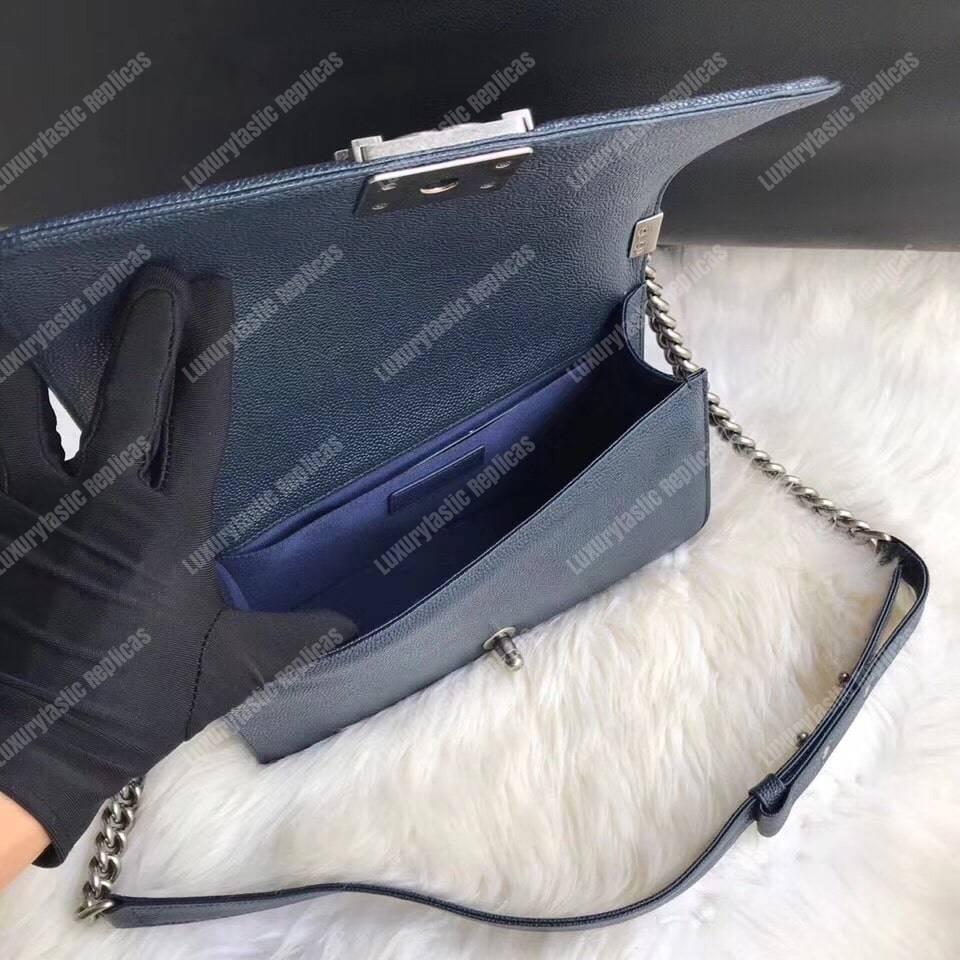 Ch*el boy medium handbag blue