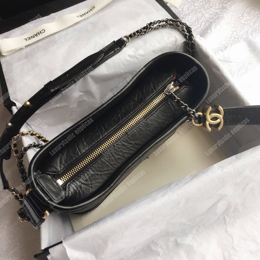 Ch*el’s gabrielle small hobo bag black