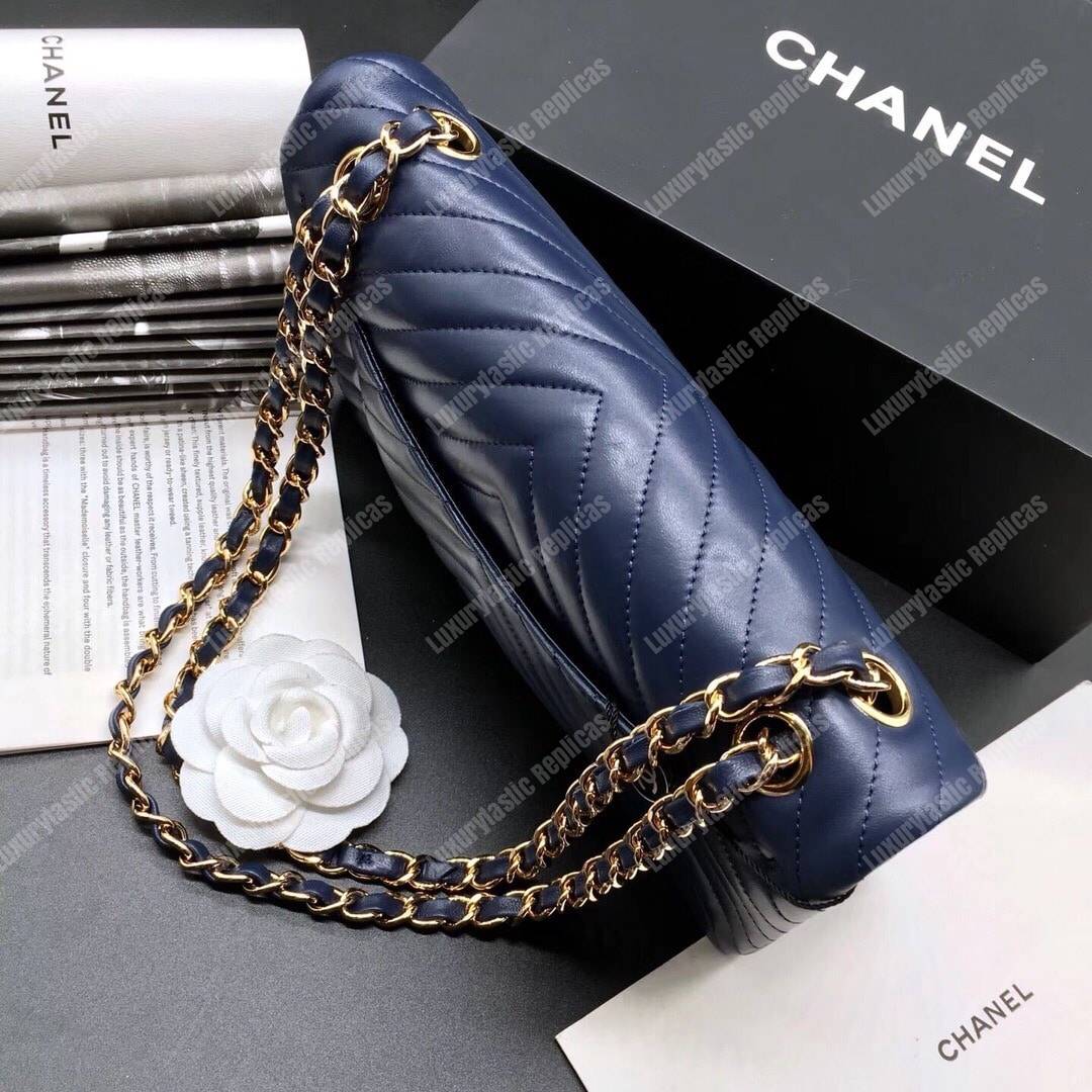 Ch*el classic medium handbag blue