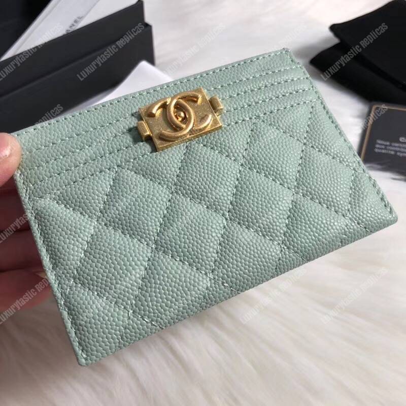 Ch*el boy card holder light green