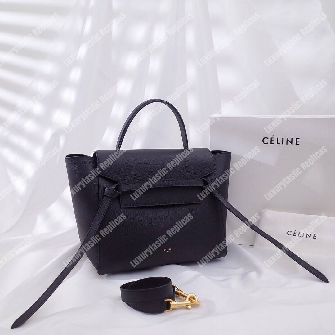 Ce**e mini belt bag in grained calfskin black