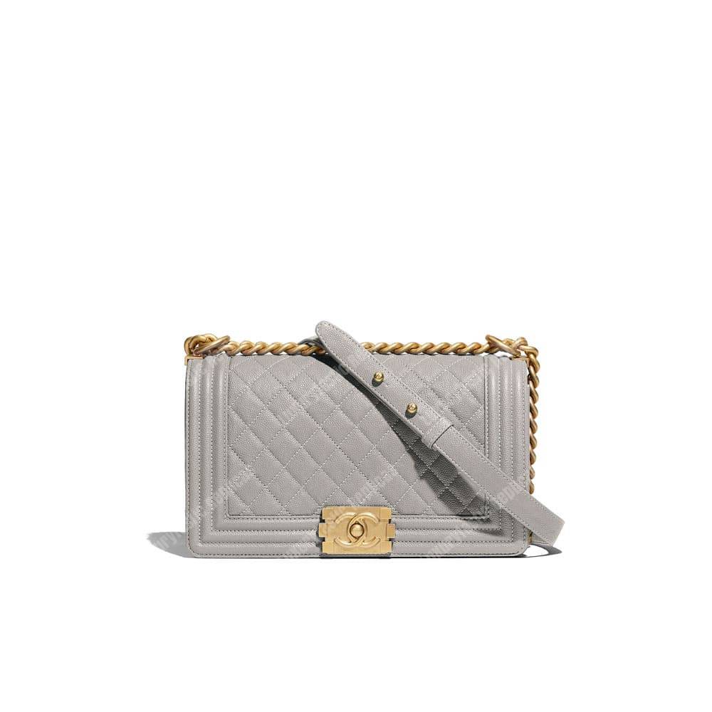 Ch*el boy medium handbag grey