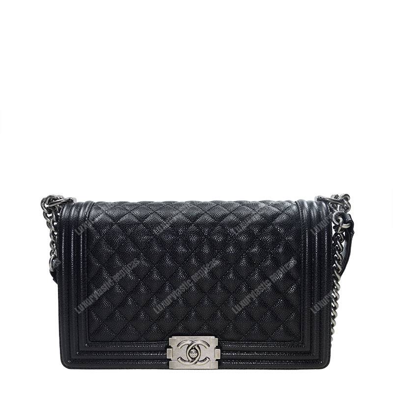Ch*el boy medium handbag black