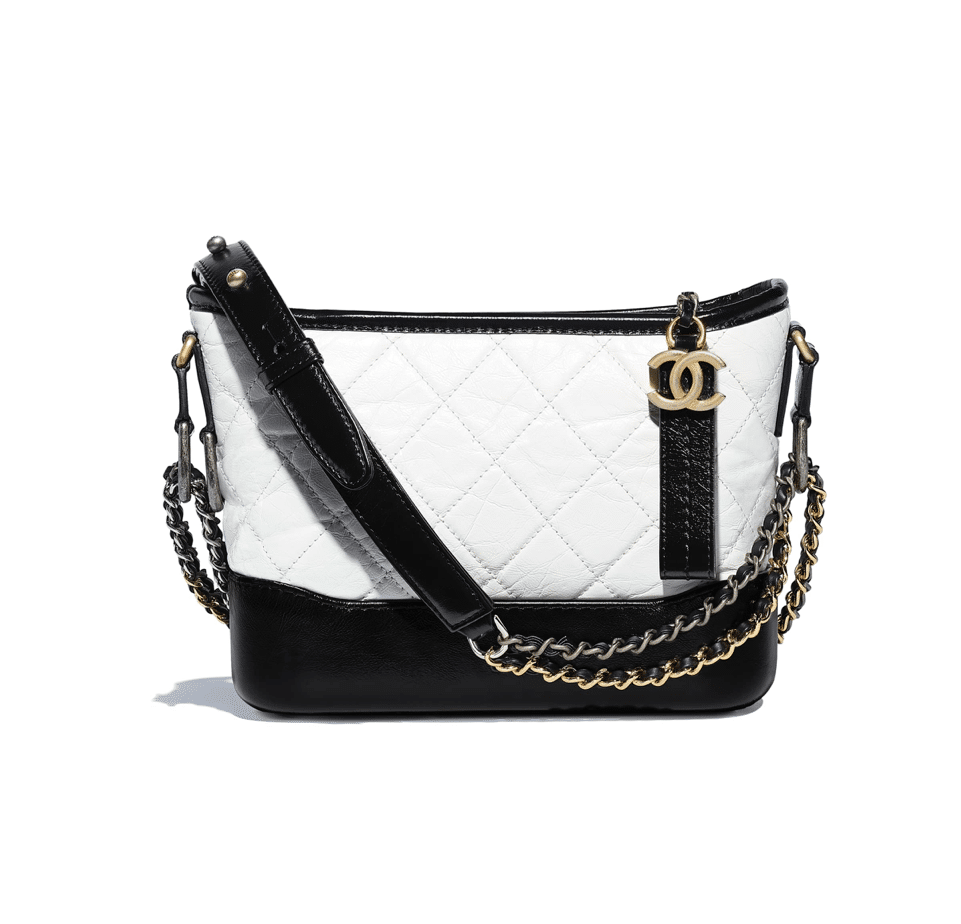 Ch*el’s gabrielle small hobo bag white