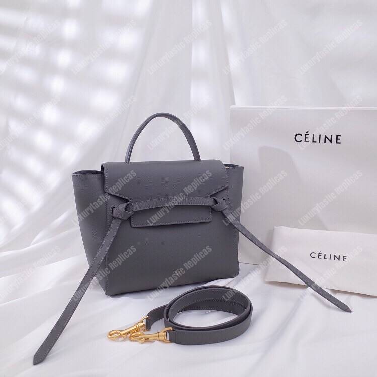 Ce**e micro belt bag grained calfskin grey