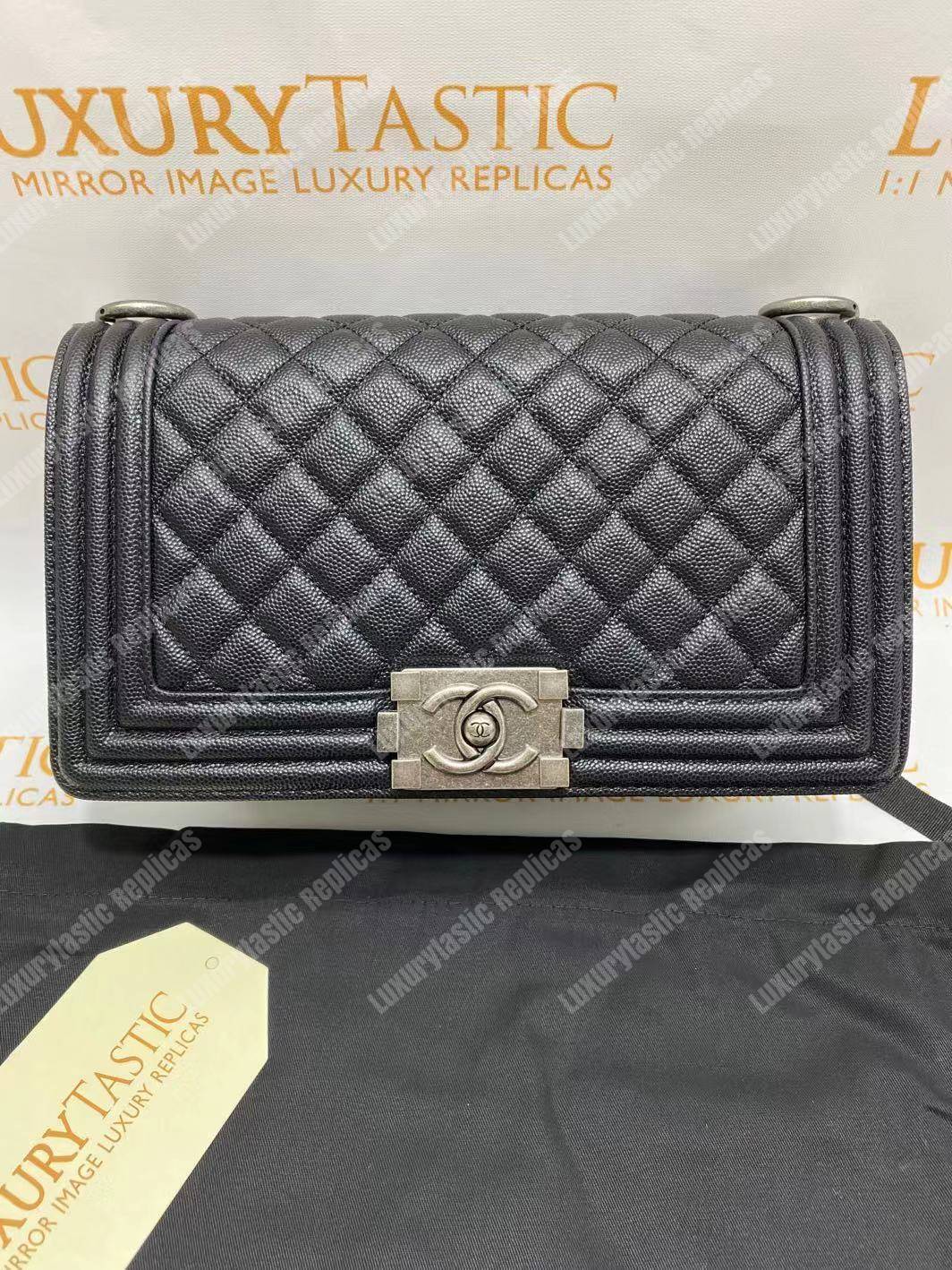 Ch*el boy medium handbag black