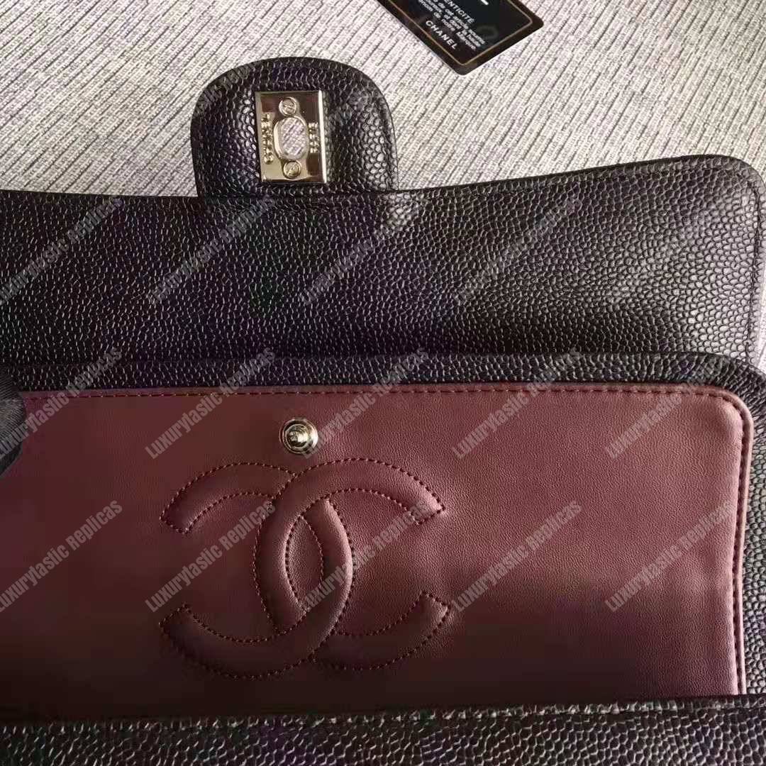 Ch*el classic medium flap bag black