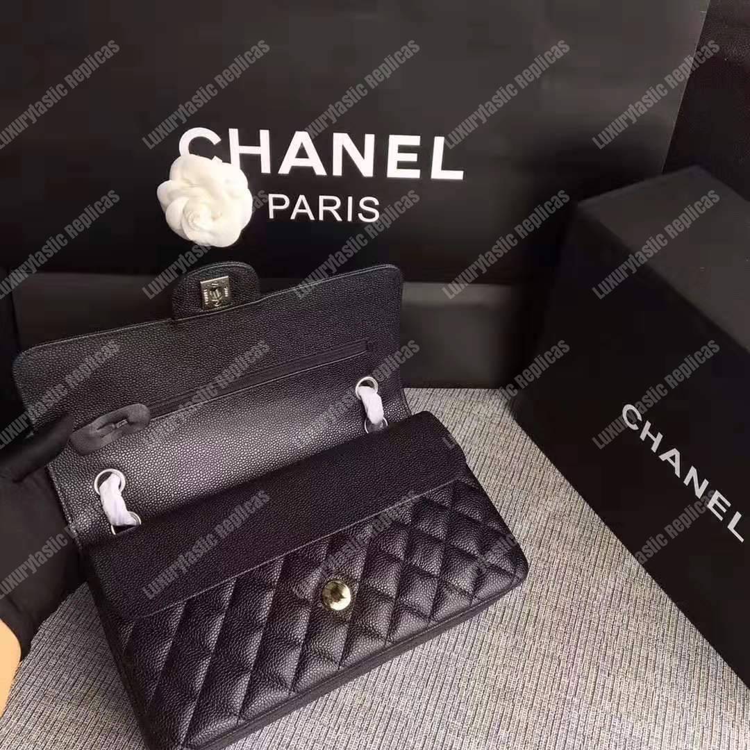 Ch*el classic medium flap bag black