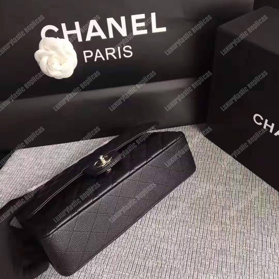 Ch*el classic medium flap bag black