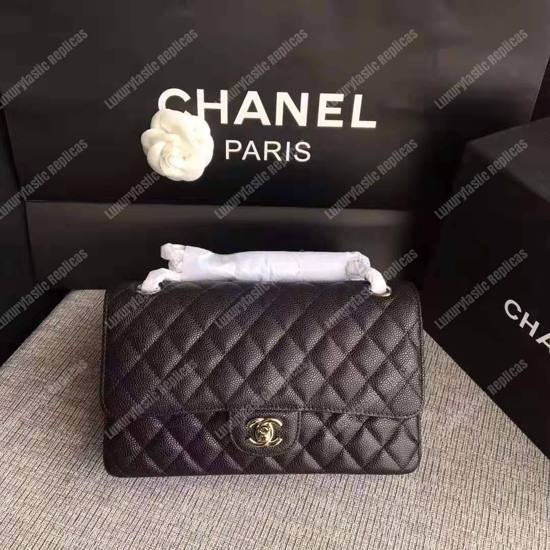 Ch*el classic medium flap bag black
