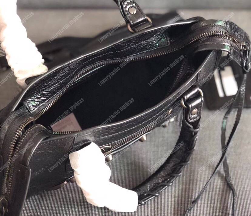 Ba*len*cia*ga classic silver mini city bag black