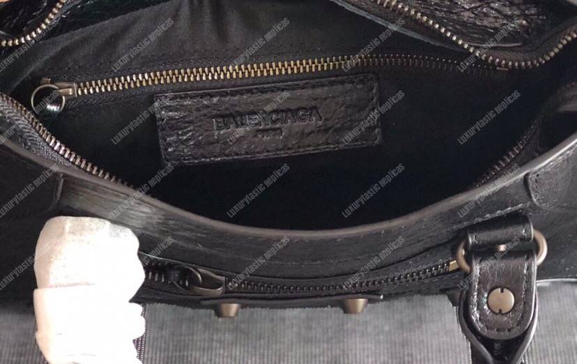 Ba*len*cia*ga classic silver mini city bag black