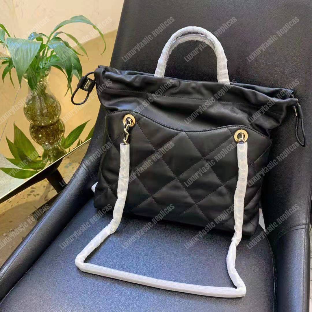 Ch*el small shopping bag black