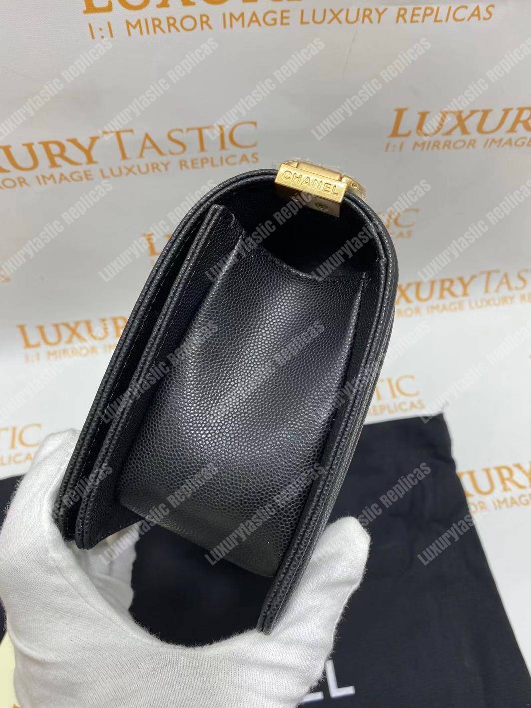 Ch*el boy medium handbag black