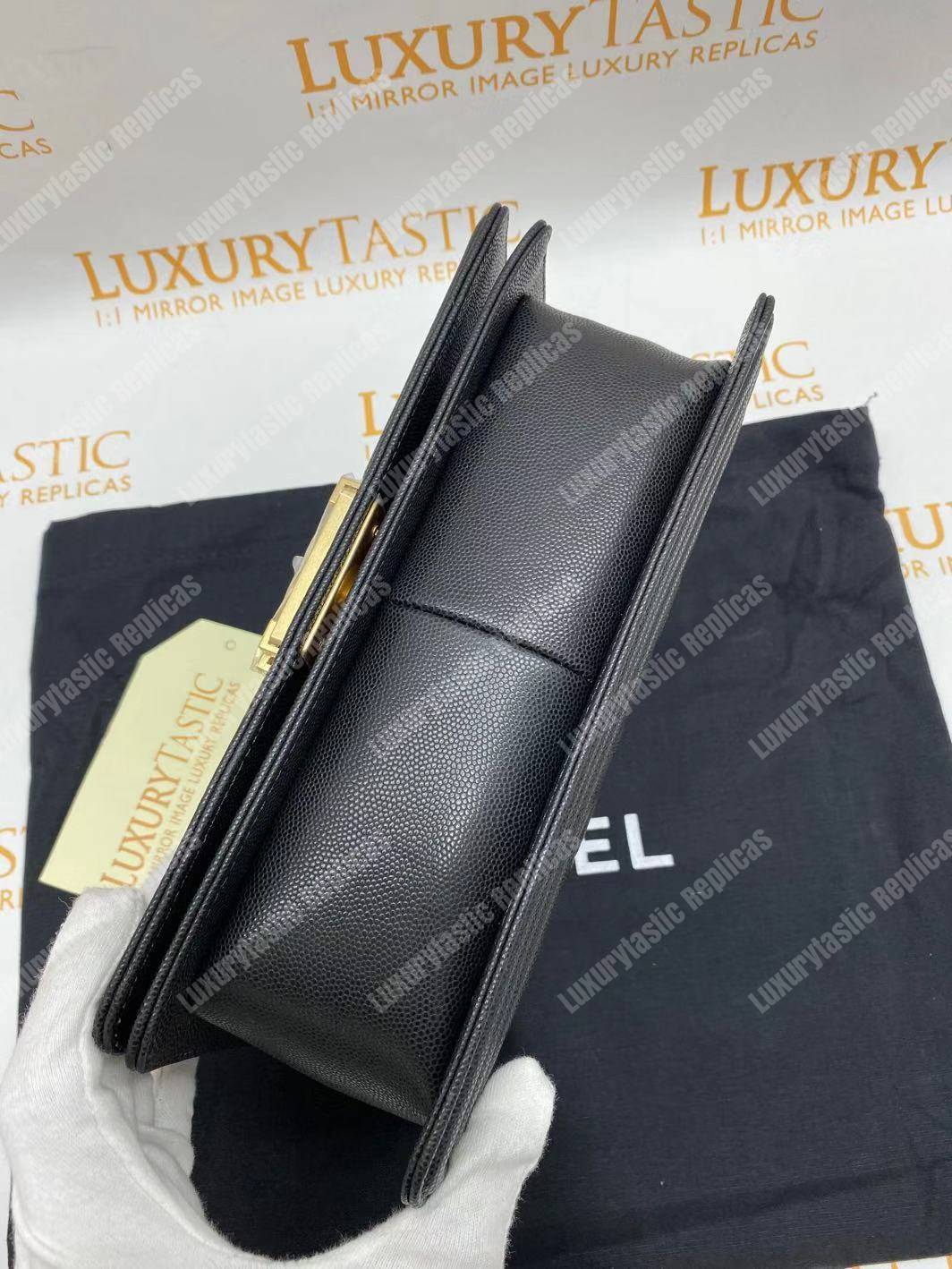 Ch*el boy medium handbag black