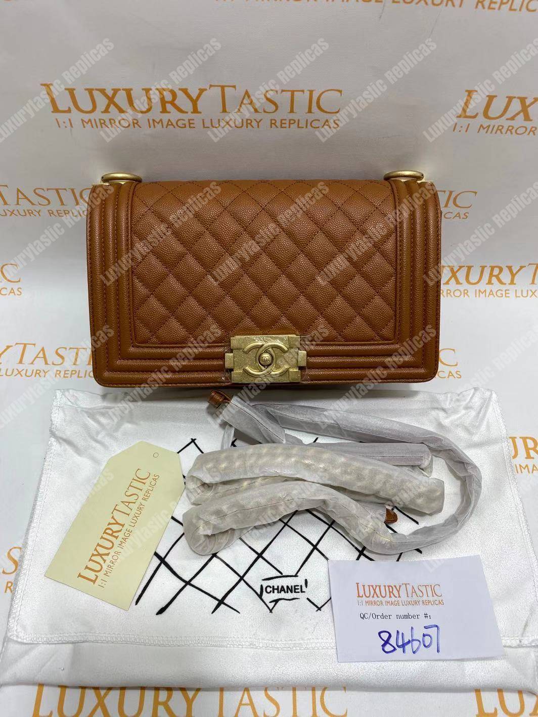 Ch*el boy medium handbag peach