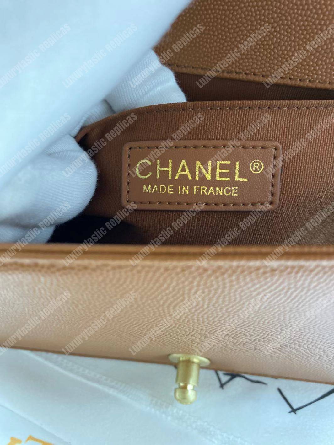 Ch*el boy medium handbag peach