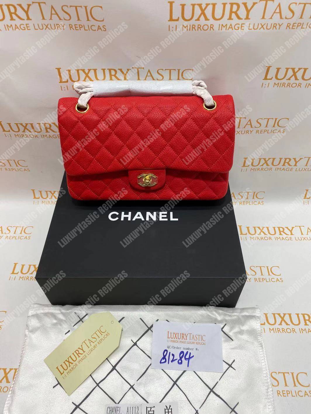 Ch*el medium classic handbag red