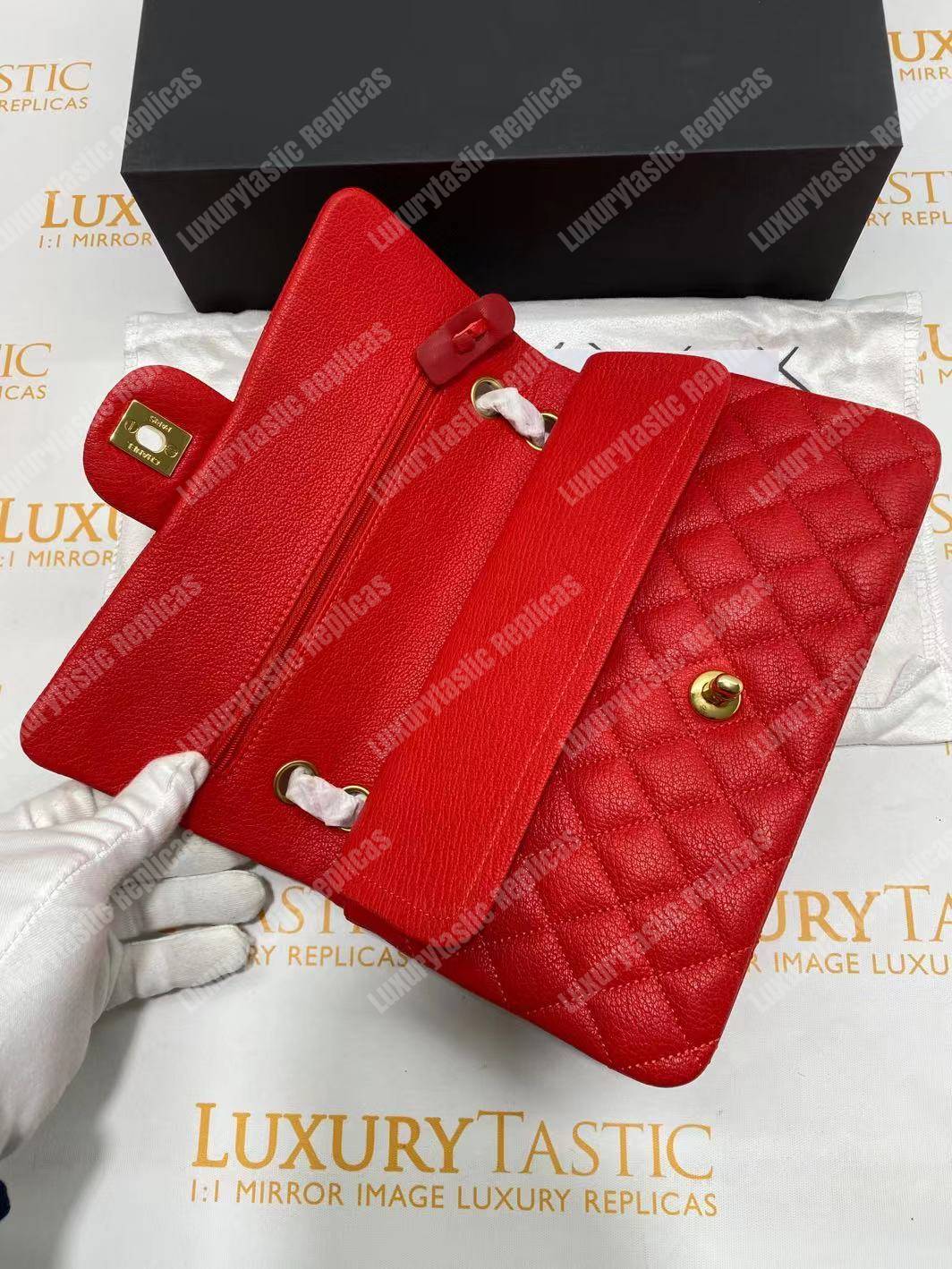 Ch*el medium classic handbag red