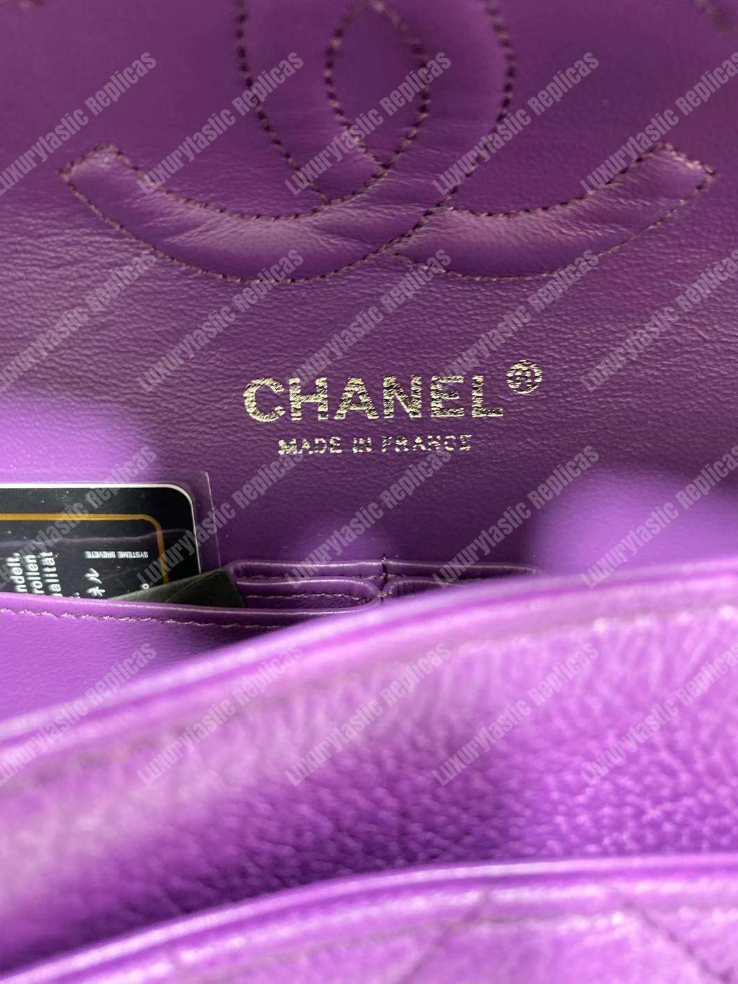 Ch*el medium classic handbag purple