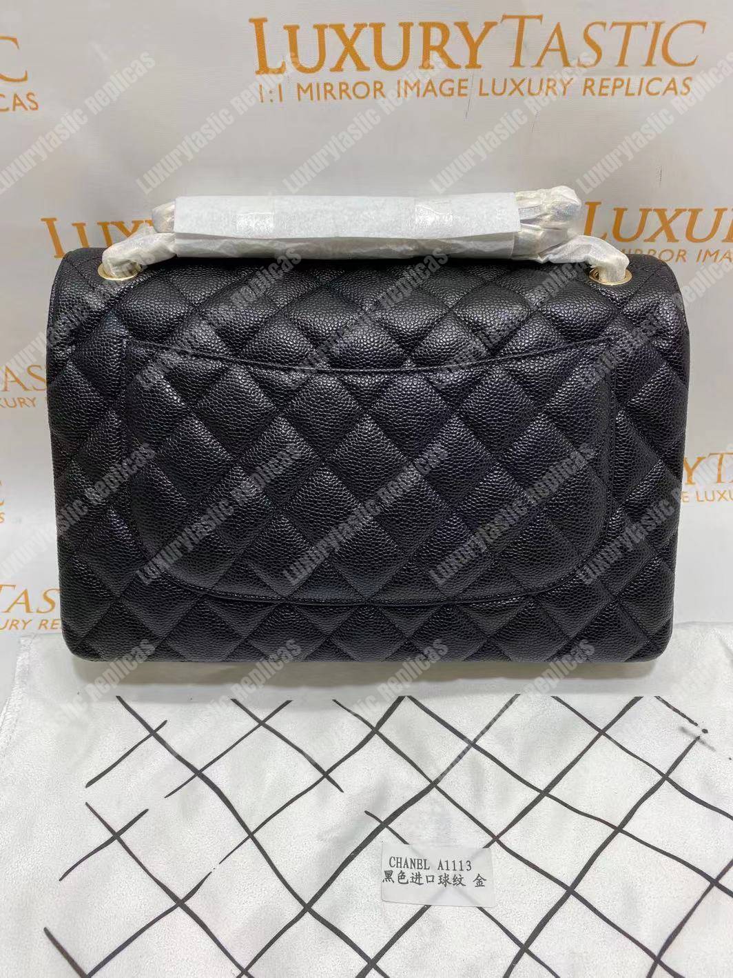 Ch*el large/jumbo classic handbag black
