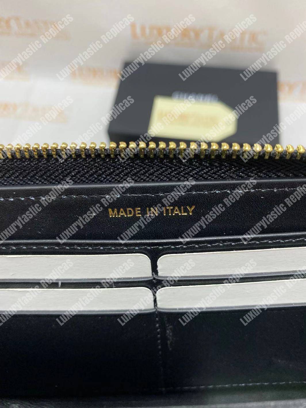 Ch*el 19 long zipped wallet sky black