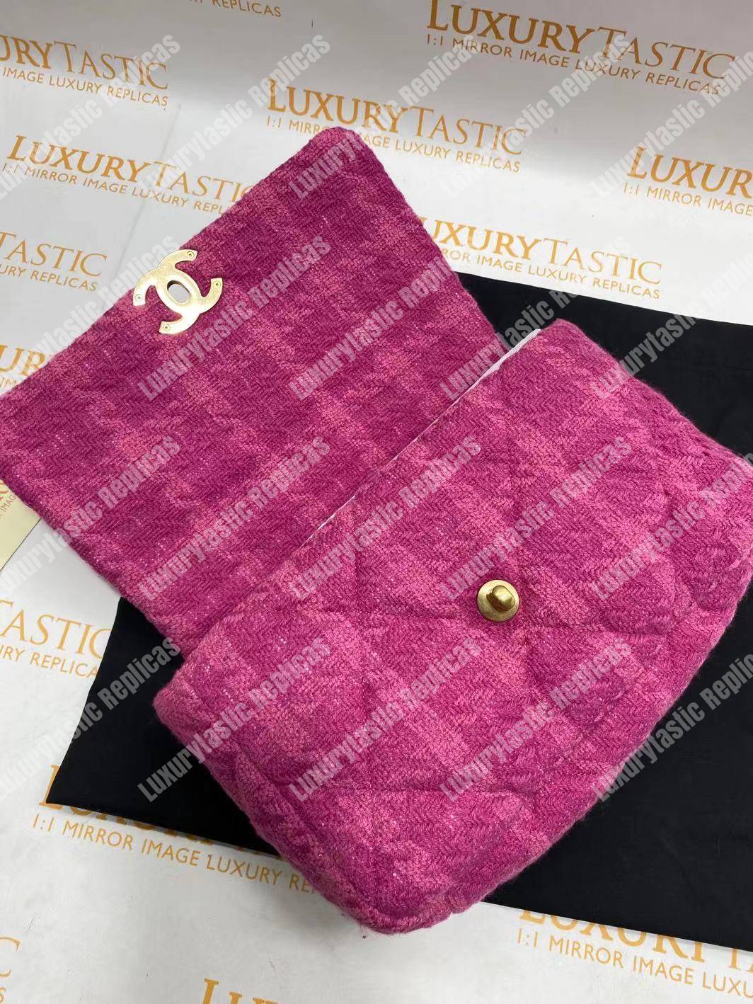 Ch*el 19 large flap bag fuchia