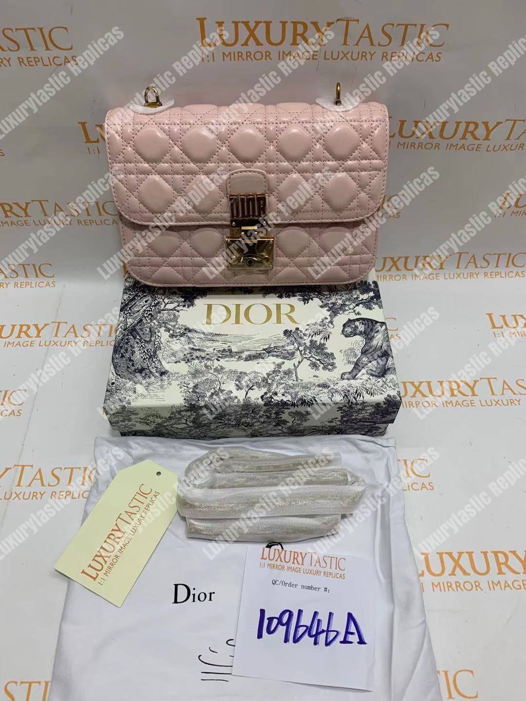 D*or lambskin D*oraddict flap bag pink