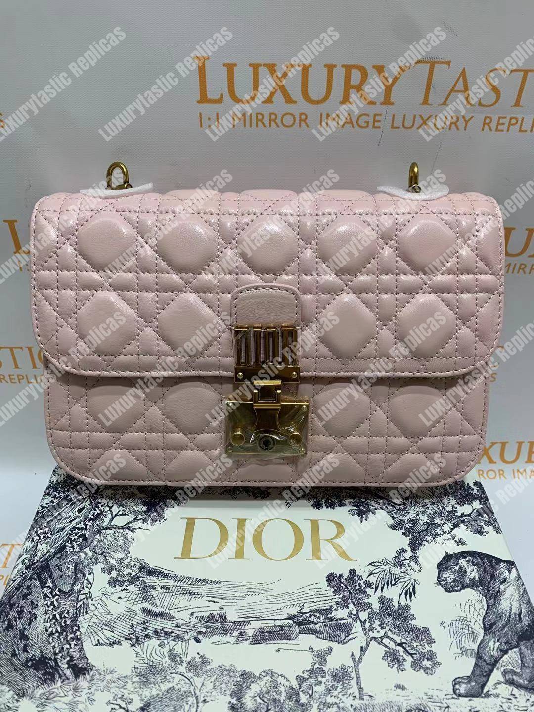 D*or lambskin D*oraddict flap bag pink