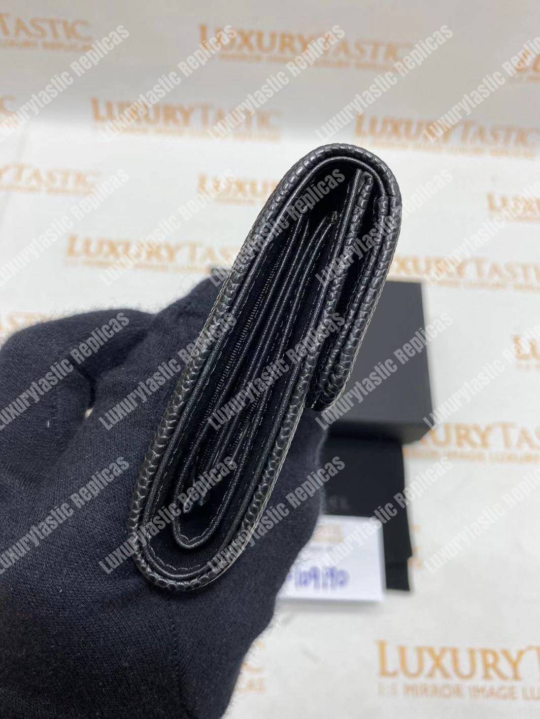 Ch*el boy small flap wallet black
