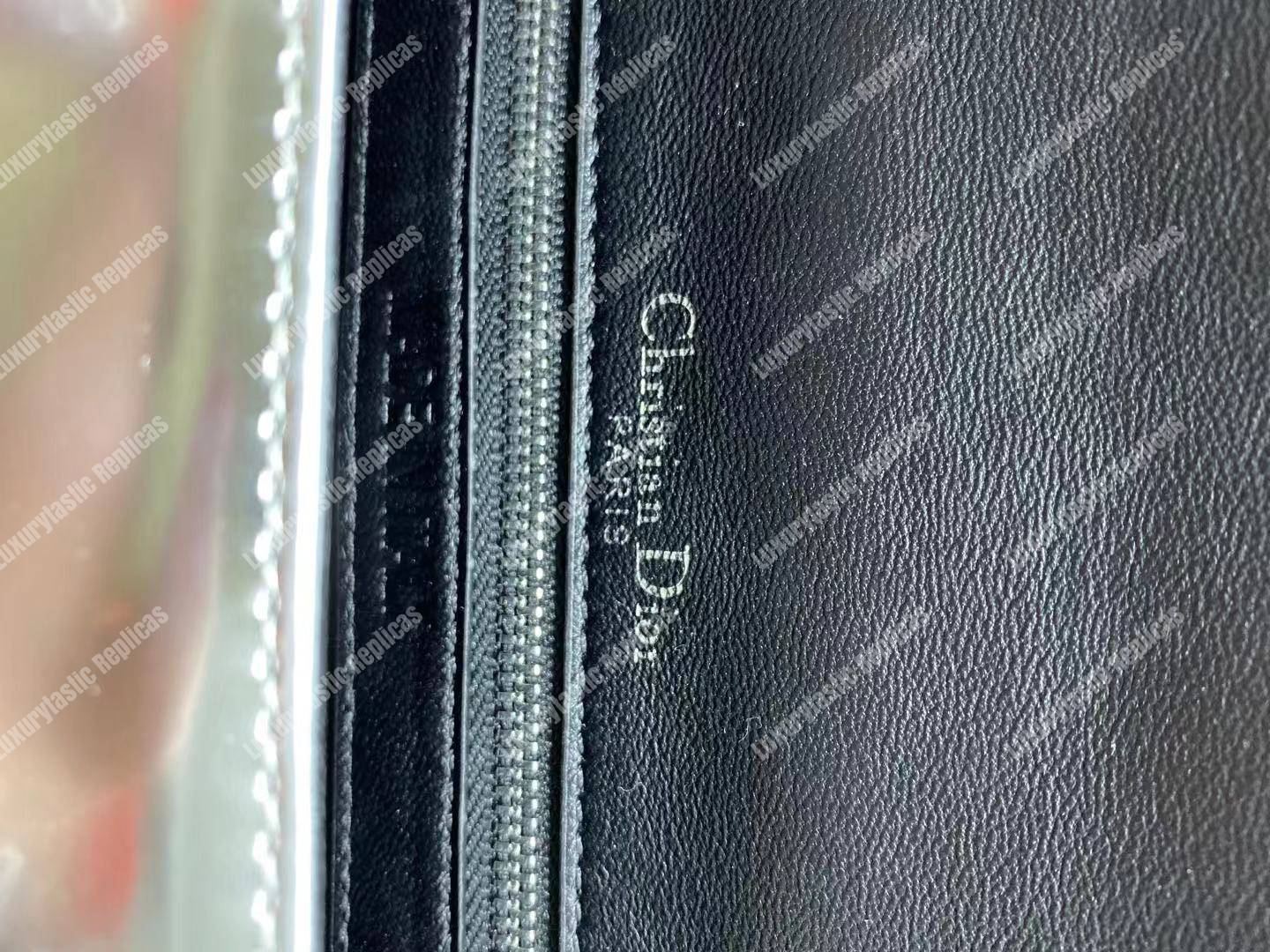 D*orama silver-toned metallic calfskin flap bag