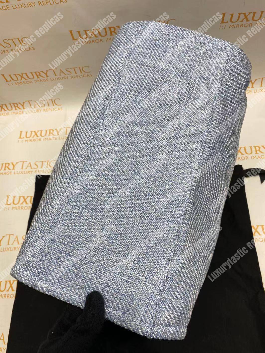 Ch*el deauville fabric tote blue/baige