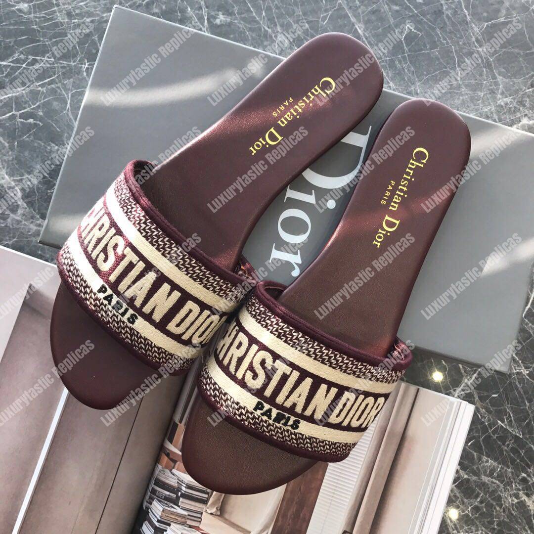 D*or dway embroidered cotton mule maroon