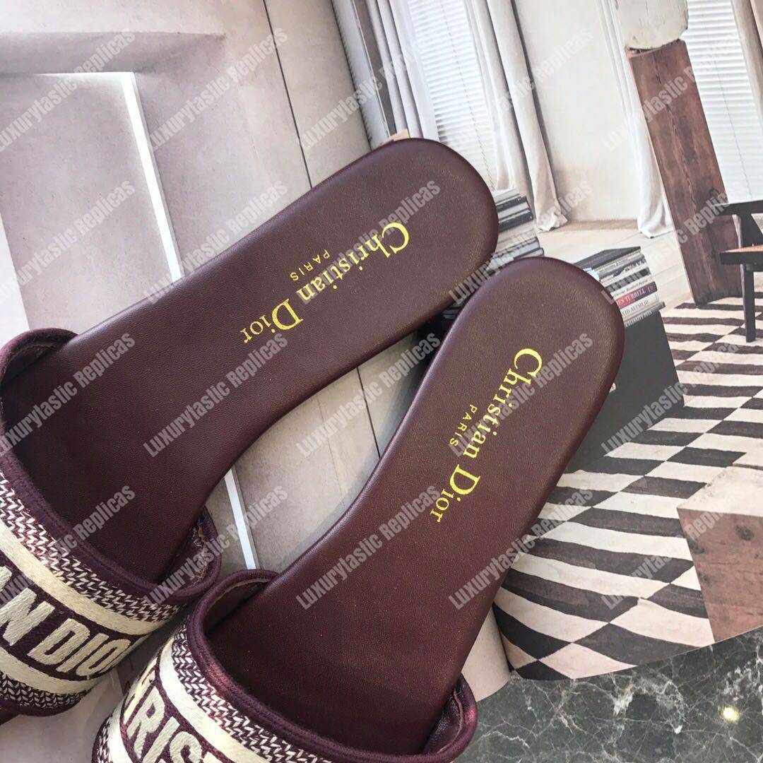 D*or dway embroidered cotton mule maroon