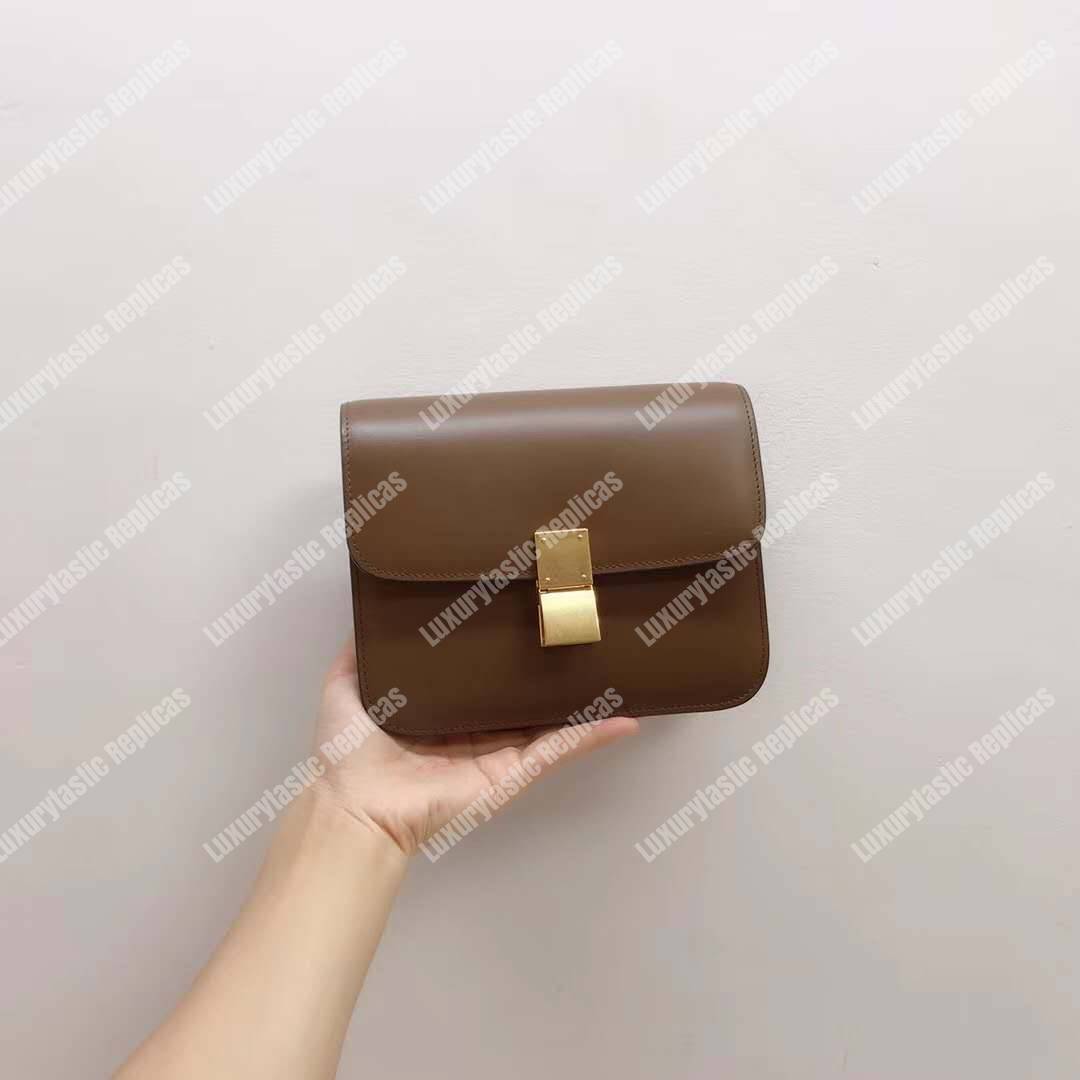 Ce**e teen classic bag in box calfskin brown
