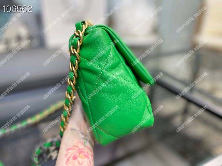 Ch*el 19 maxi flap bag green