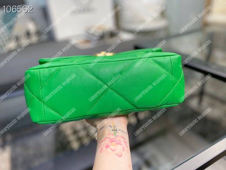 Ch*el 19 maxi flap bag green