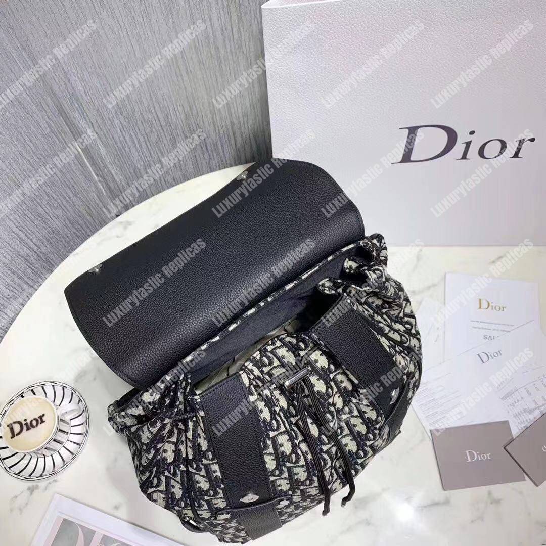 D*or beige and black D*or oblique jacquard backpack